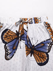 Two Piece Sets Sweetheart Neck Print Pants Casual Outfit Mssza