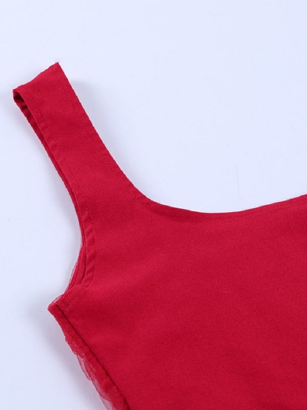 U Neck Fitted Cropped Tank Top Mssza