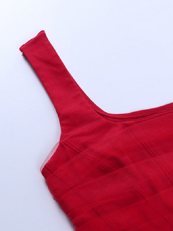 U Neck Fitted Cropped Tank Top Mssza