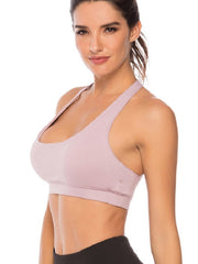U Neck Solid Color Hollow Out Yoga Tanks Mssza
