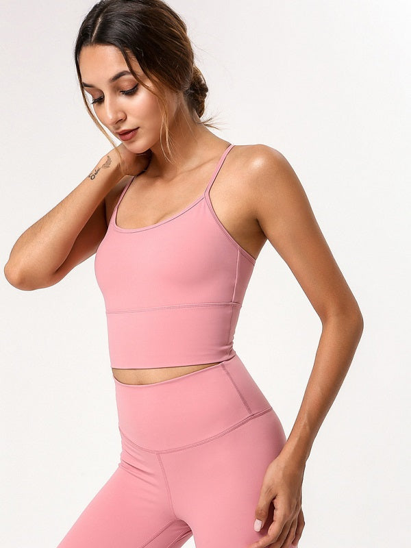 U Neck Spaghetti Strap Soft Breathable Yoga Camisole Mssza