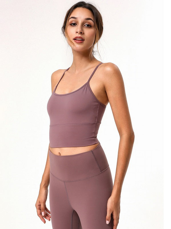 U Neck Spaghetti Strap Soft Breathable Yoga Camisole Mssza