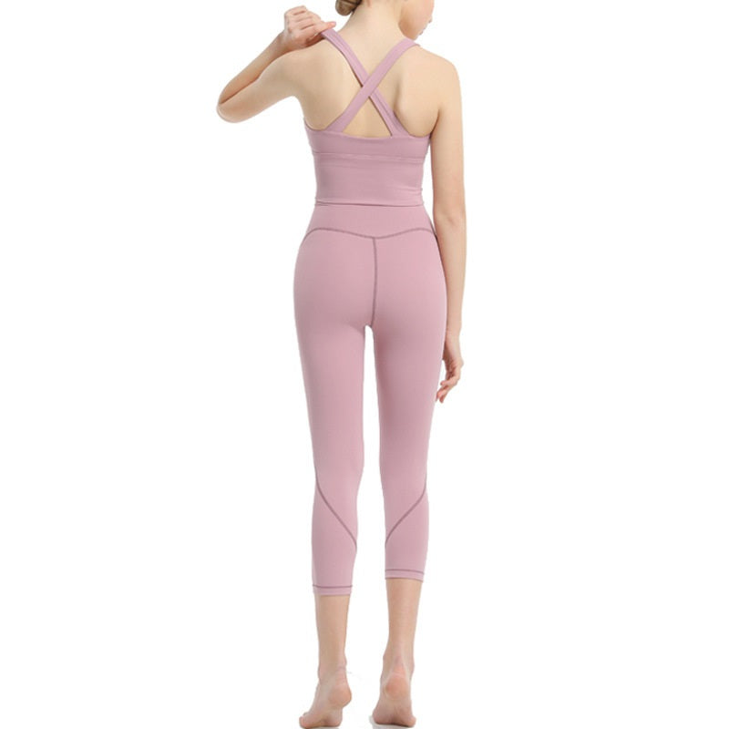 U Neck Zipper Cropped Sports Tank Top Mssza