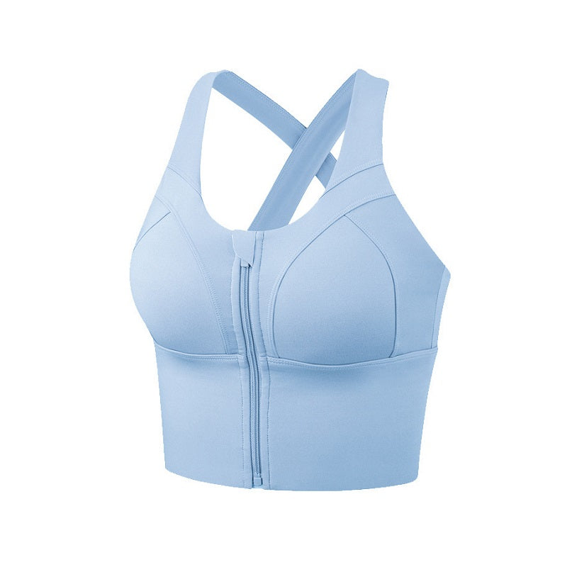 U Neck Zipper Cropped Sports Tank Top Mssza