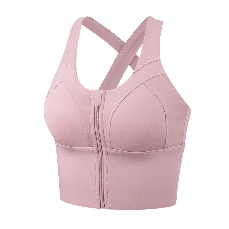 U Neck Zipper Cropped Sports Tank Top Mssza