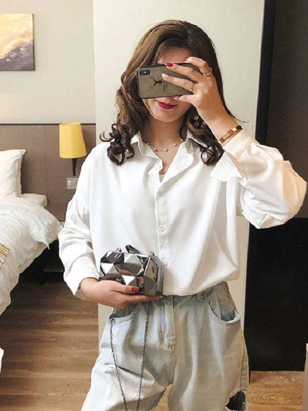 Uneven Surface Specular Chain Evening Clutch Bag Mssza