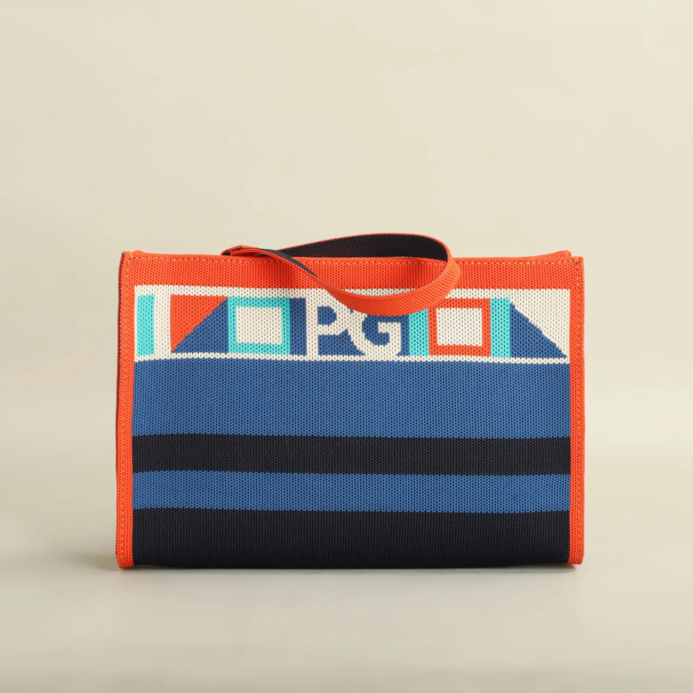 Unique Style Design Hopping Colorful Striped Handbag Mssza