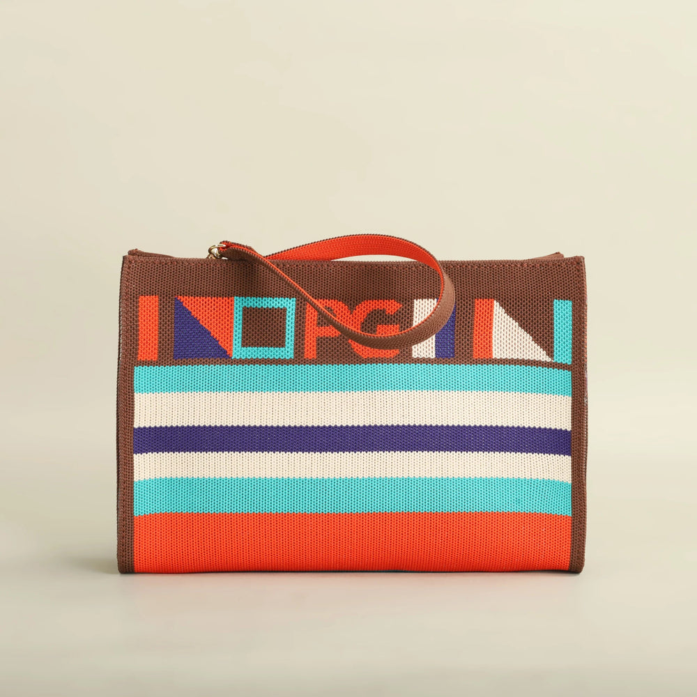 Unique Style Design Hopping Colorful Striped Handbag Mssza