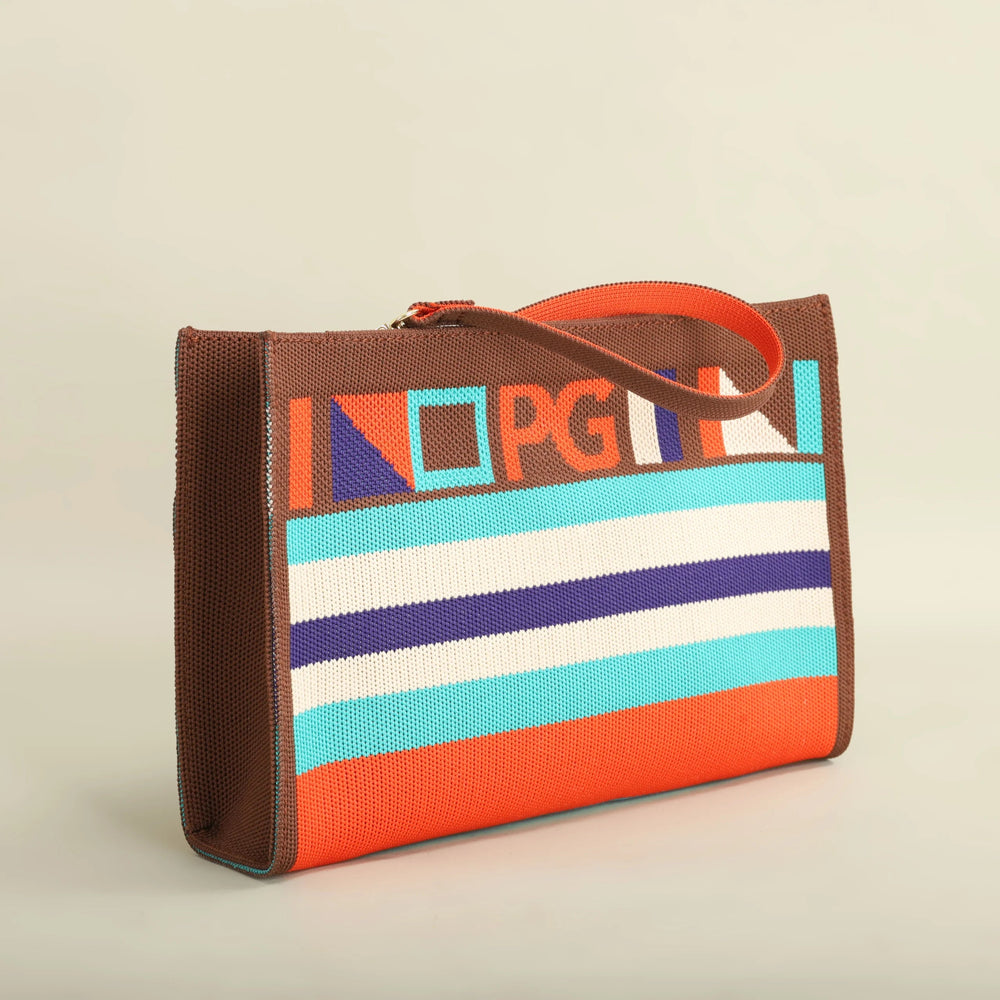 Unique Style Design Hopping Colorful Striped Handbag Mssza