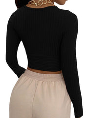 V Neck Long Sleeves Polyester T Shirt Mssza