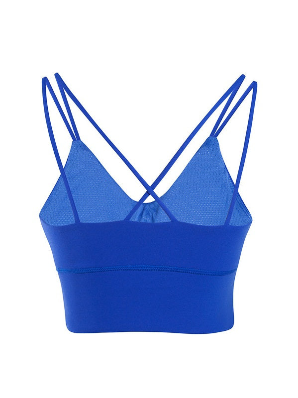 V Neck Solid Shockproof Sports Top Mssza
