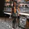 Elegant Crop Tank Tops And Long Skirts Irregular Cutout 2 Piece Sets Mssza