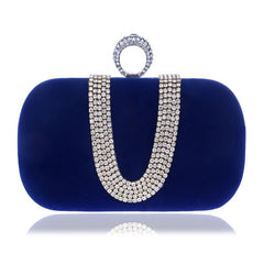 Velvet Finger Ring Rhinestones Finger Ring Diamonds Clutch Mssza