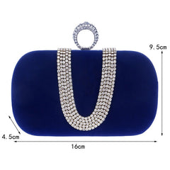 Velvet Finger Ring Rhinestones Finger Ring Diamonds Clutch Mssza