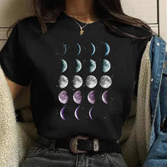 Versatile Women's Summer Top â€?Moon Space O-Neck Tee Mssza