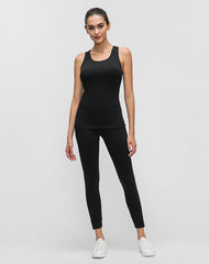 Vest Criss-Cross Lacing Stretchy Fitness Top Mssza