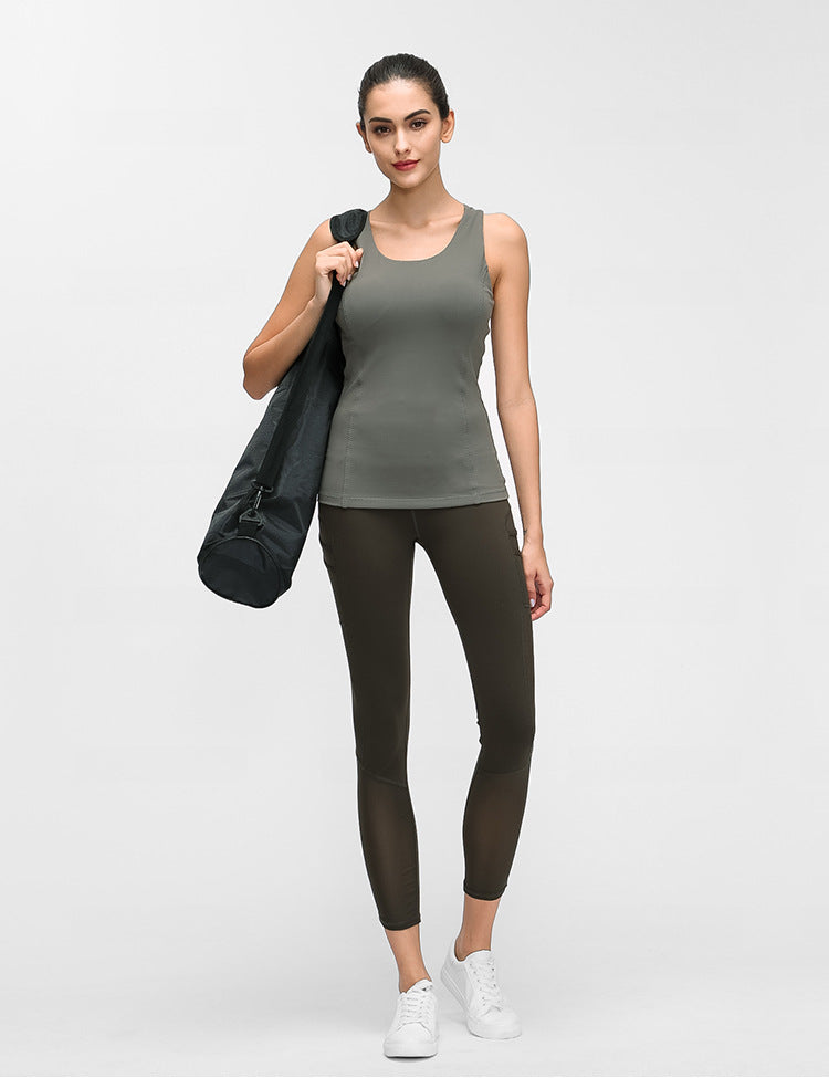 Vest Criss-Cross Lacing Stretchy Fitness Top Mssza