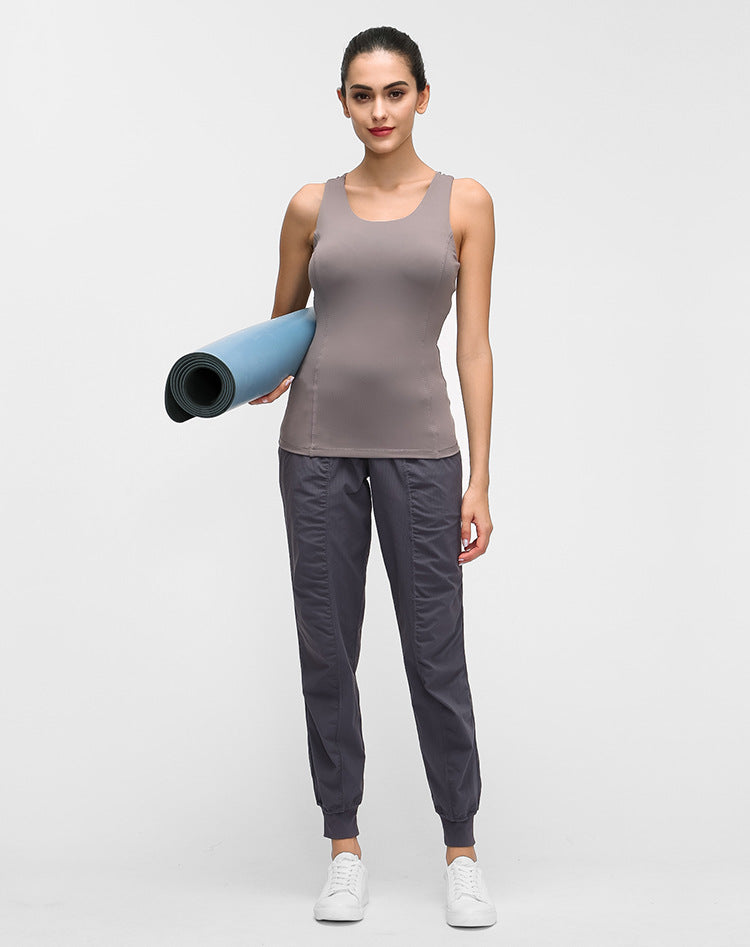 Vest Criss-Cross Lacing Stretchy Fitness Top Mssza