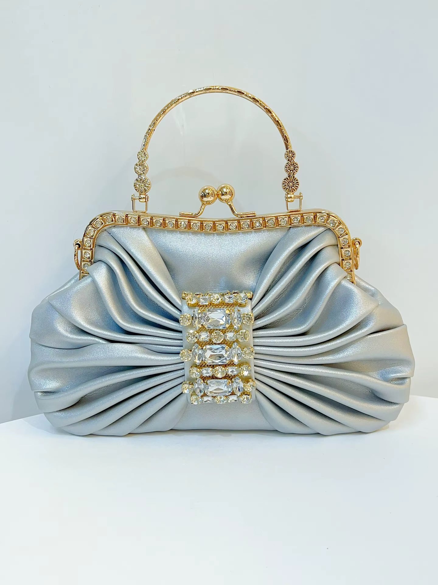 Vintage Banquet Diamond Luxury Crystal Rhinestone Mini Tote Clutch Bag Mssza