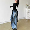 Vintage Blended Patchwork Skew Collar Slim Fit Tops Mssza