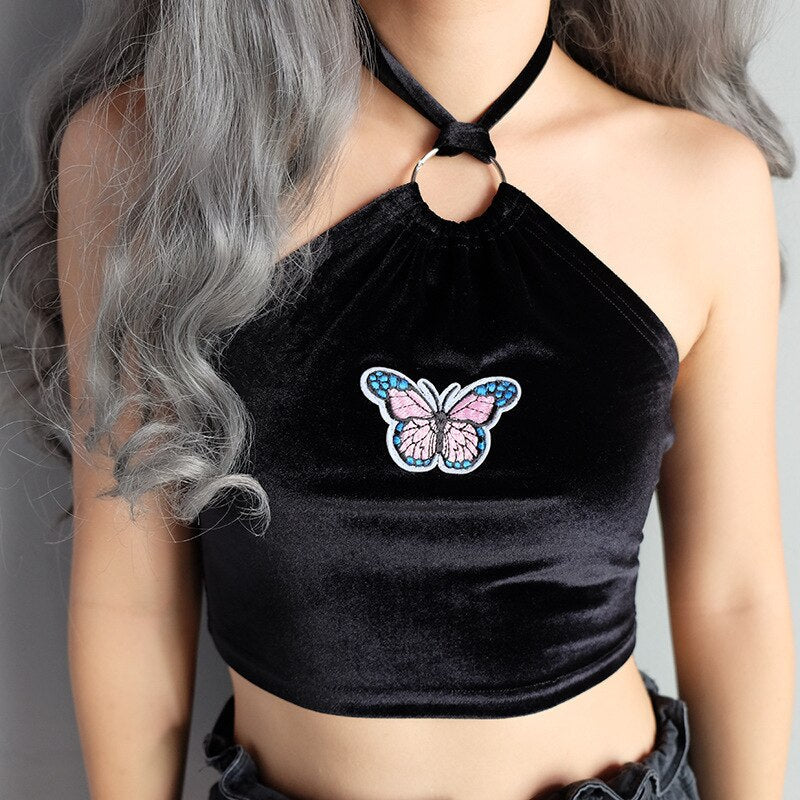 Vintage Bodycon Backless Crop Top Mssza