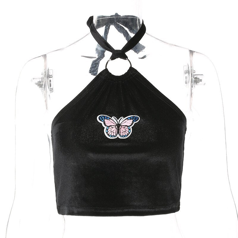 Vintage Bodycon Backless Crop Top Mssza