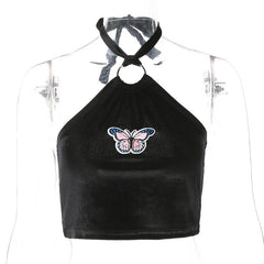 Vintage Bodycon Backless Crop Top Mssza