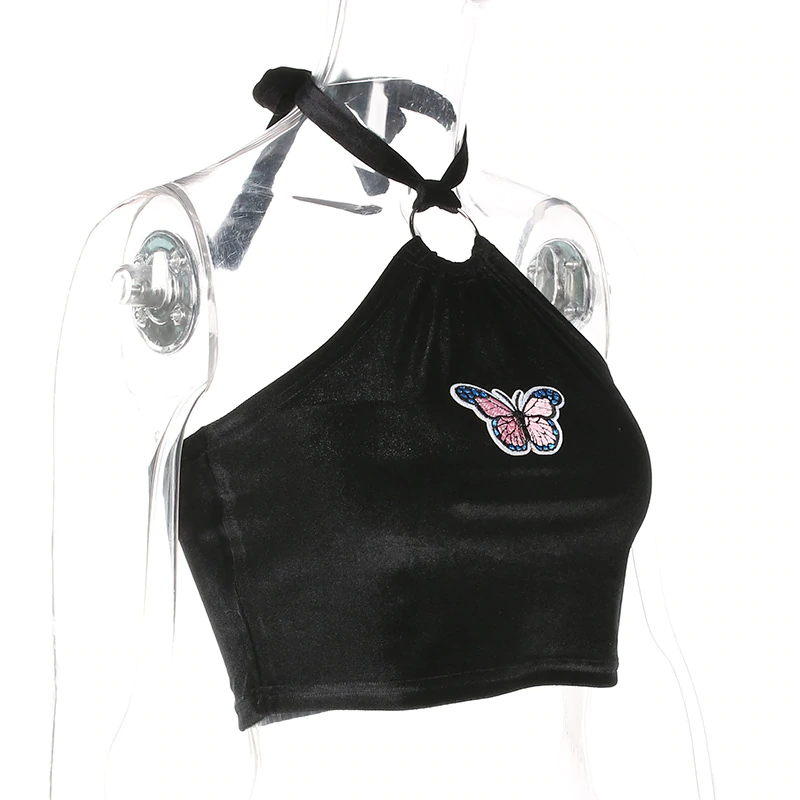 Vintage Bodycon Backless Crop Top Mssza