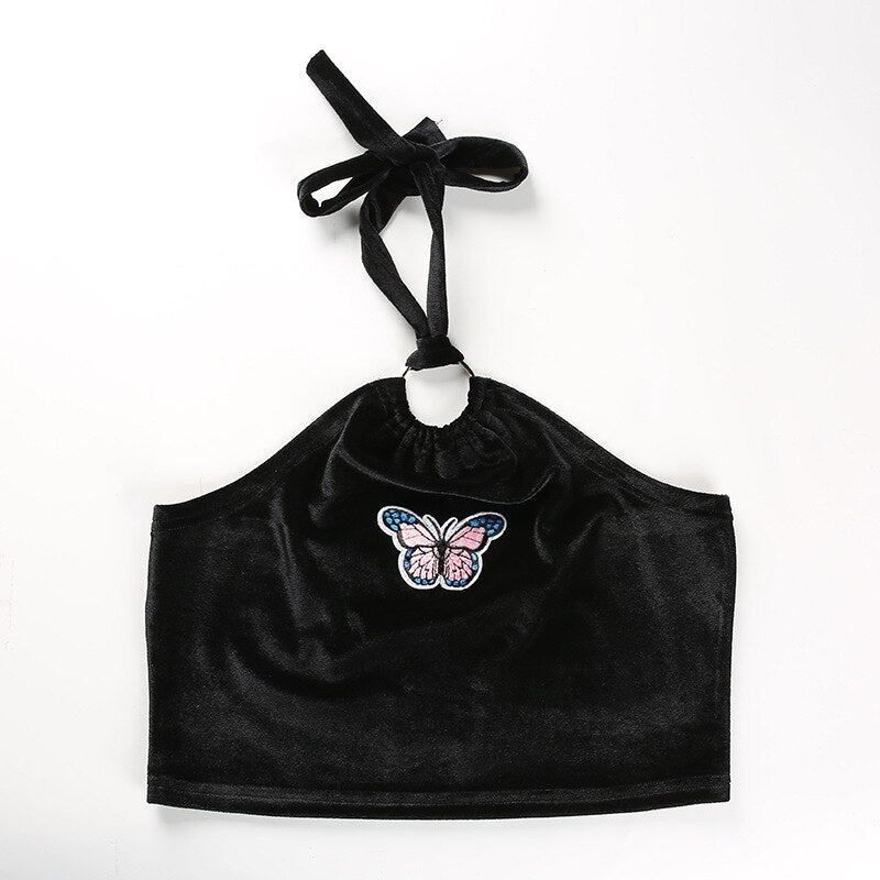 Vintage Bodycon Backless Crop Top Mssza