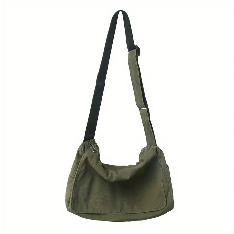 Vintage Canvas Teenager Versatile Shoulder Tote Messenger Crossbody Bag Mssza