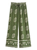 Vintage Chic Floral Bohemian Elastic Waist Loose Wide Leg Pants Mssza
