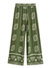 Vintage Chic Floral Bohemian Elastic Waist Loose Wide Leg Pants Mssza