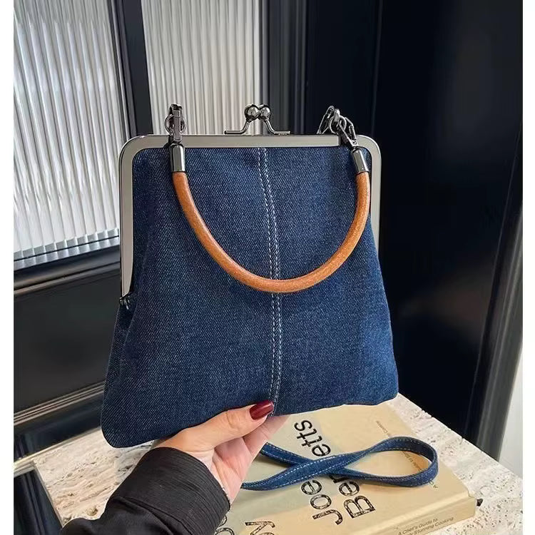 Vintage Coin Outdoor Portable Wedding Shoulder Bags With Kiss Lock Clasp Mssza