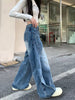 Vintage Cotton Zipper Fly Designer Distressed Baggy Stacked Jeans Mssza
