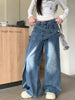 Vintage Cotton Zipper Fly Designer Distressed Baggy Stacked Jeans Mssza