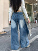 Vintage Cotton Zipper Fly Designer Distressed Baggy Stacked Jeans Mssza