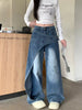 Vintage Cotton Zipper Fly Designer Distressed Baggy Stacked Jeans Mssza
