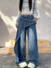 Vintage Cotton Zipper Fly Designer Distressed Baggy Stacked Jeans Mssza