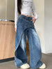 Vintage Cotton Zipper Fly Designer Distressed Baggy Stacked Jeans Mssza