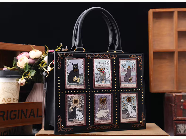 Vintage Designer Bag With Embroidery Cat Printing And Fashionable Tote Bag Mssza