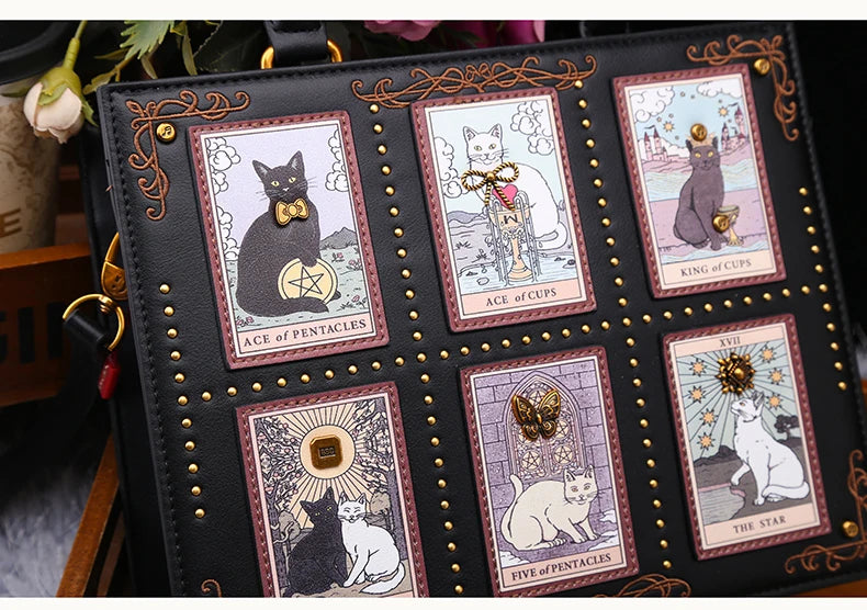 Vintage Designer Bag With Embroidery Cat Printing And Fashionable Tote Bag Mssza