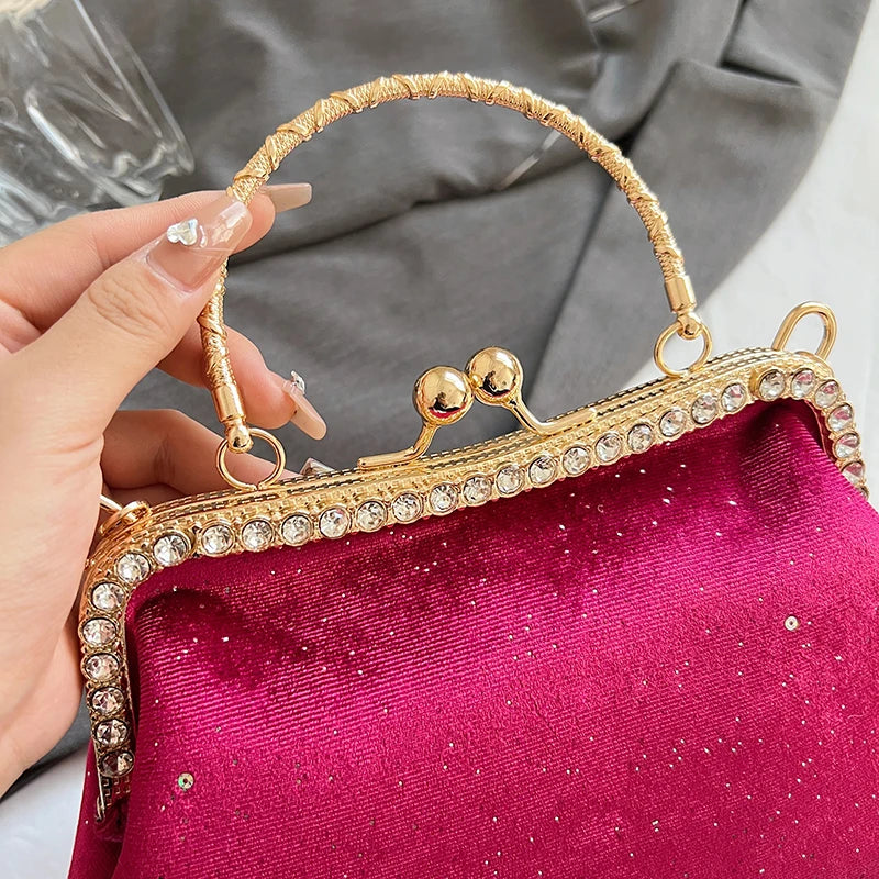 Vintage Designer With Chain Bags Lock Shell Clip Retro Evening Handbags Mssza