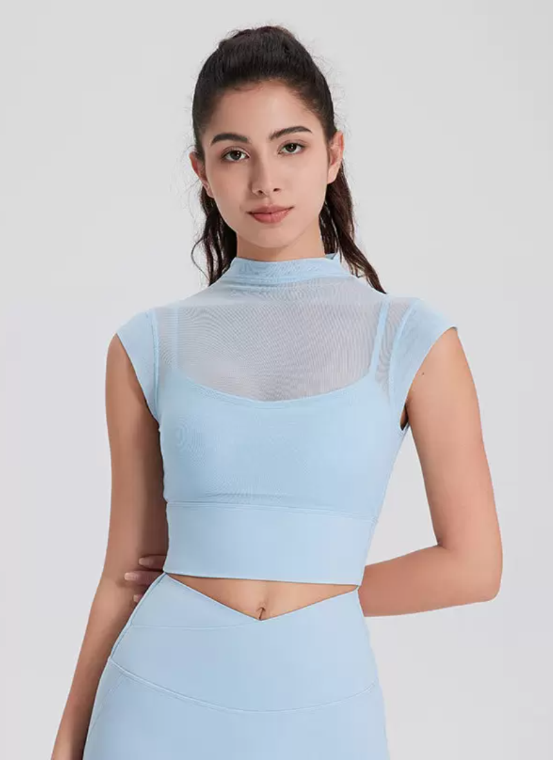 Vintage Sporty Top Round Neck Cap Sleeves Outdoor In Solid T-Shirt Mssza