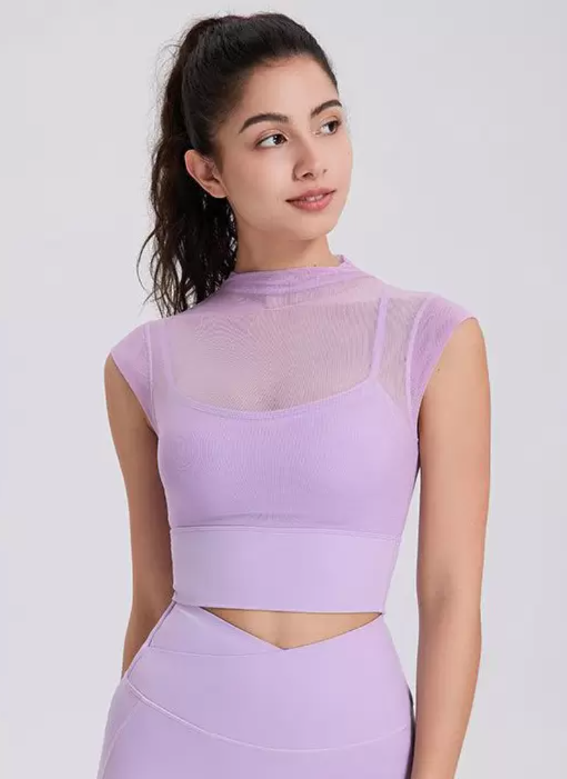 Vintage Sporty Top Round Neck Cap Sleeves Outdoor In Solid T-Shirt Mssza