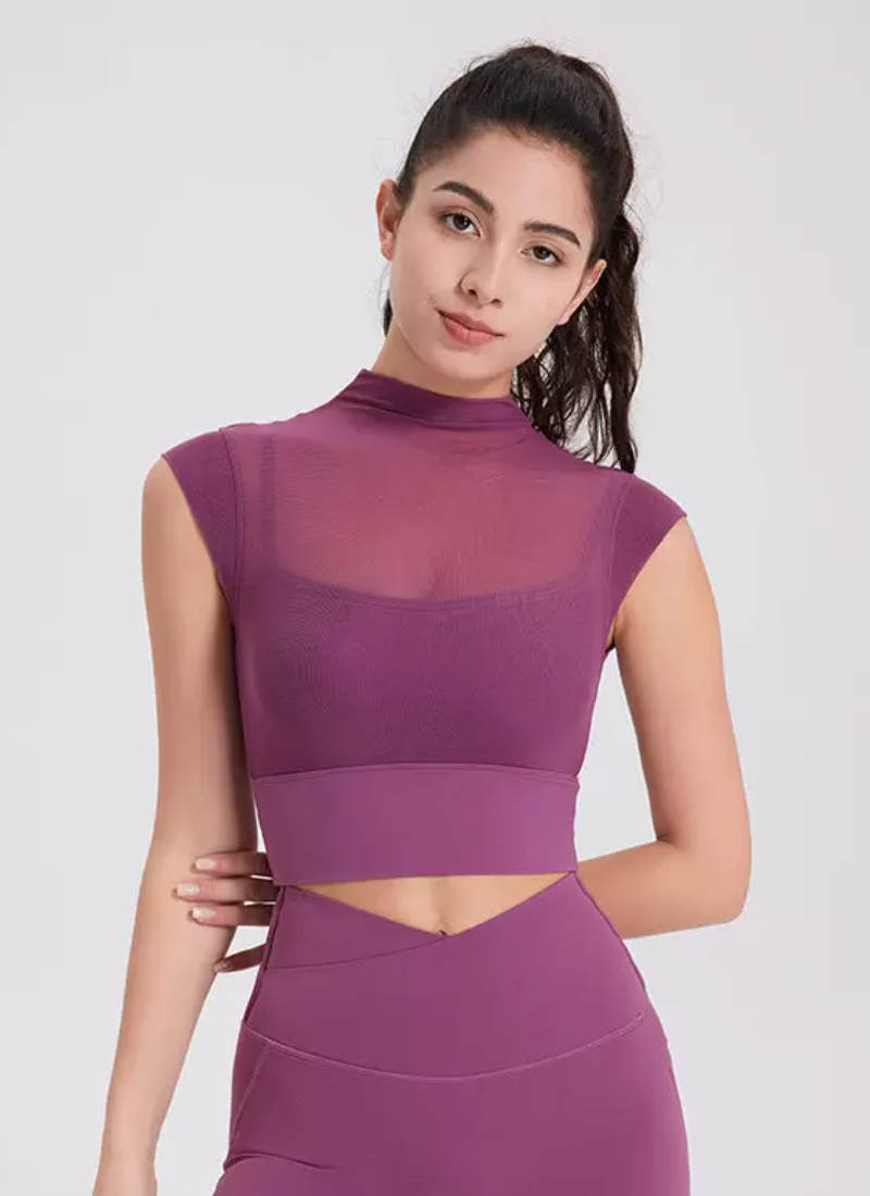 Vintage Sporty Top Round Neck Cap Sleeves Outdoor In Solid T-Shirt Mssza