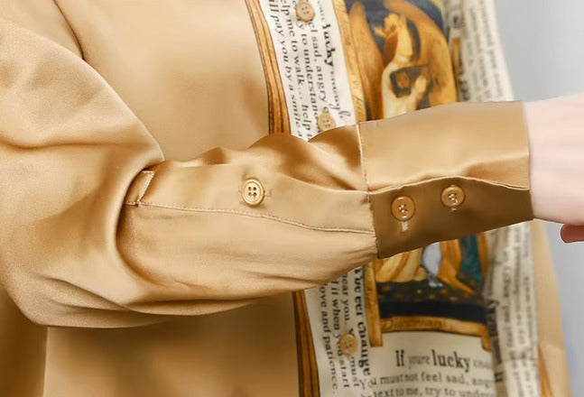 Vintage High Quality Designer Style Satin Shirts Mssza