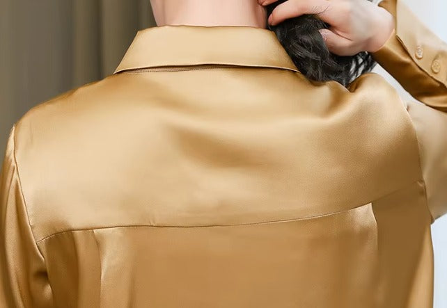 Vintage High Quality Designer Style Satin Shirts Mssza