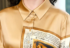 Vintage High Quality Designer Style Satin Shirts Mssza