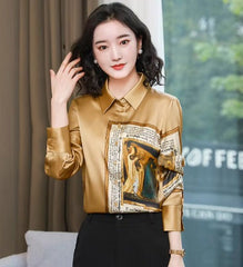 Vintage High Quality Designer Style Satin Shirts Mssza