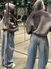 Vintage High Waisted Straight Streetwear Loose Large Wide Leg Denim Pants Mssza